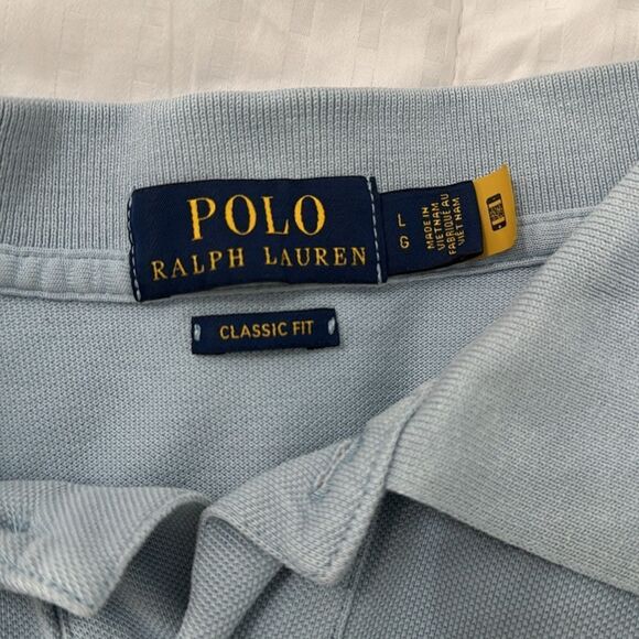 Polo by Ralph Lauren Blue Classic Polo Shirt- 100% cotton- size Lg - Picture 7 of 7